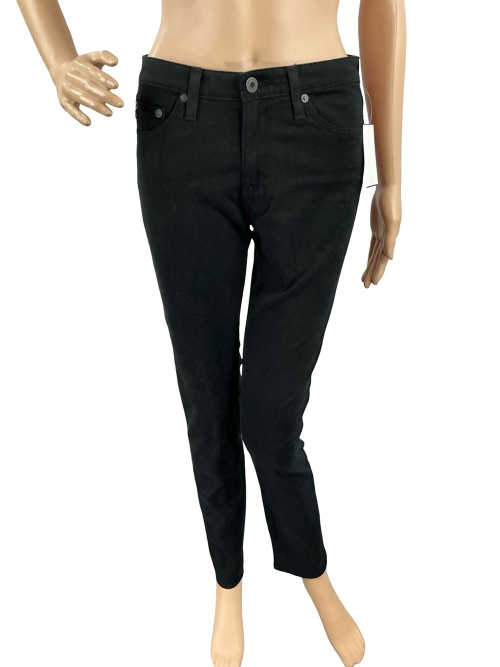 AG Adriano Goldschmied The Prima Mid Rise Cigarette Jeans Black Size 27R